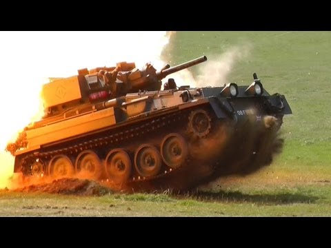 CVRT Scorpion Literally Flying through an Explosion - inc Slow Motion !!