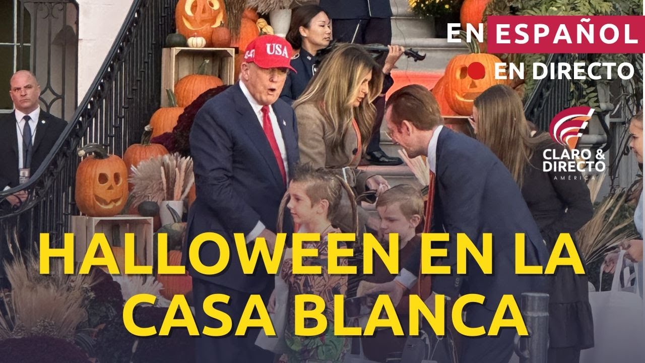 El Presidente  Trump y la Primera Dama Participan en la Celebración de Halloween en la Casa Blanca.