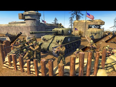 50 US Rangers Hold HILL 400 vs 1,000 GERMANS! - Men of War: CoD WWII Mod Battle Simulator