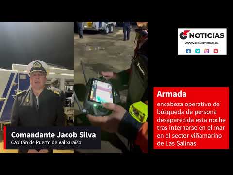 Armada encabeza operativo de búsqueda de persona desaparecida en el sector viñamarino de Las Salinas