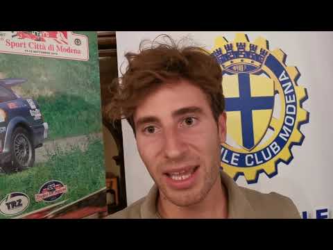 Il pilota Andrea Dalmazzini alla presentazione del 40° Rally Città di Modena
