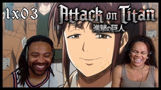 Wife's First Time Watching Attack on Titan Episode 3 Reaction!