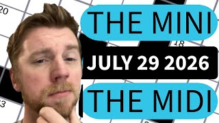 One of my favourite arcade games features today! - NYT Mini and Midi - July 29 2026