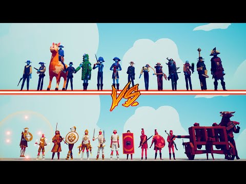 MEGA WILD WEST TEAM vs GOOD DLC + ANCIENT TEAM - Totally Accurate Battle Simulator | TABS