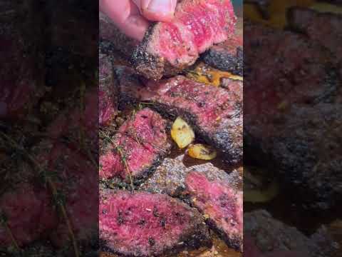 Japanese Wagyu Filet Mignon Steak With Fresh Roasted Juicy Garlic/Thyme