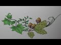 Adult Colouring Tutorial Acorns and Leaves from Miniature Enchanted Forest