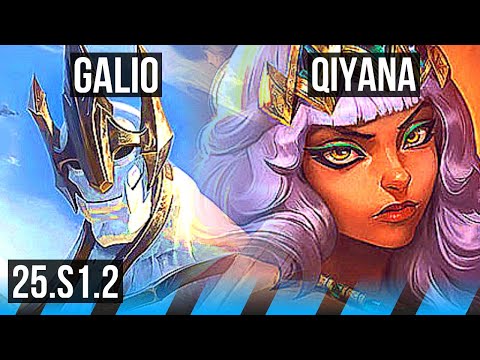 GALIO vs QIYANA (MID) | 9/2/9, Godlike | KR Master | 25.S1.2