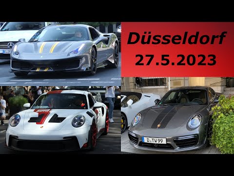 Carspotting Highlights Düsseldorf 27.5.2023!(488 Pista, 992 GT3RS, 911 Exclusive-Series, few F8s...)
