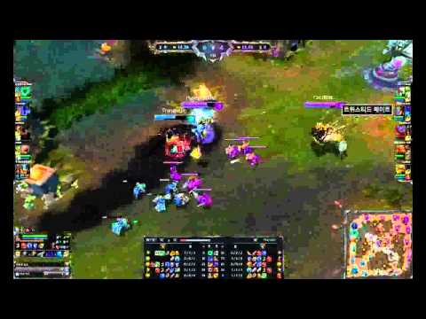 SKT T1 faker(twisted fate) vs CJ entus ambition (ziggs) KR soloQ 06-12-2014