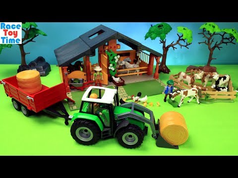 Playmobil Tractor Playset plus Farm Animals Toys For Kids