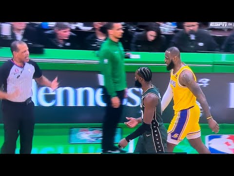 LeBron explaining to Brown what a Double-Dribble is 😂 ( Brown was Nervous )