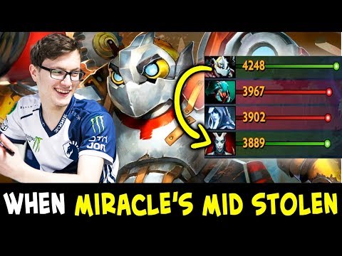 When mid stolen from MIRACLE — he can carry with any hero
