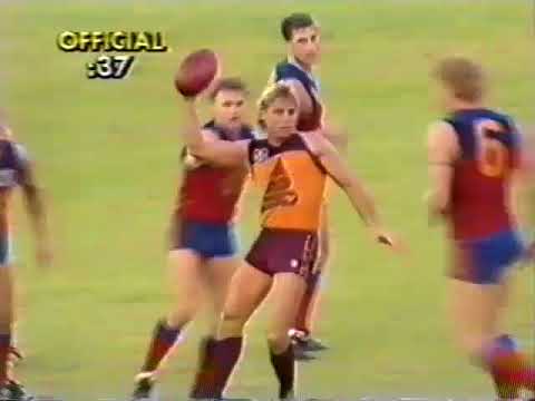 1988 Round 6 Brisbane Vs Fitzroy at Carrara Channel 7 Sunday Football Footage of  4th quarter 4 mins