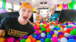 Filling My School Bus With Ball Pit Balls!