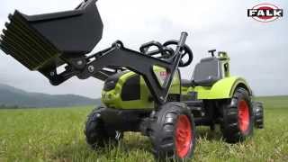 Falk Šliapací traktor veľky 2070Y Claas Arion 430 s nakladačom, rýpadlom a vlečkou