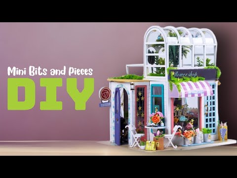 Flower Shop with Greenhouse || DIY Wooden Miniature Dollhouse Satisfying and Relaxing Video