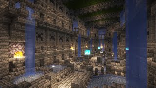 【Minecraft】水の幻想空間！クリーパー遺跡風の採掘場の作り方/How to make a Creeper Ruins-style mine【マインクラフト】【マイクラ建築】【作り方】【解説】