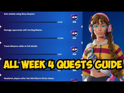 Fortnite All WEEK 4 Quests - How to EASILY Complete WEEK 4 Challenges in Chapter 6 Season 4