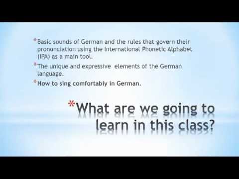 Introduction to German Diction (IPA)