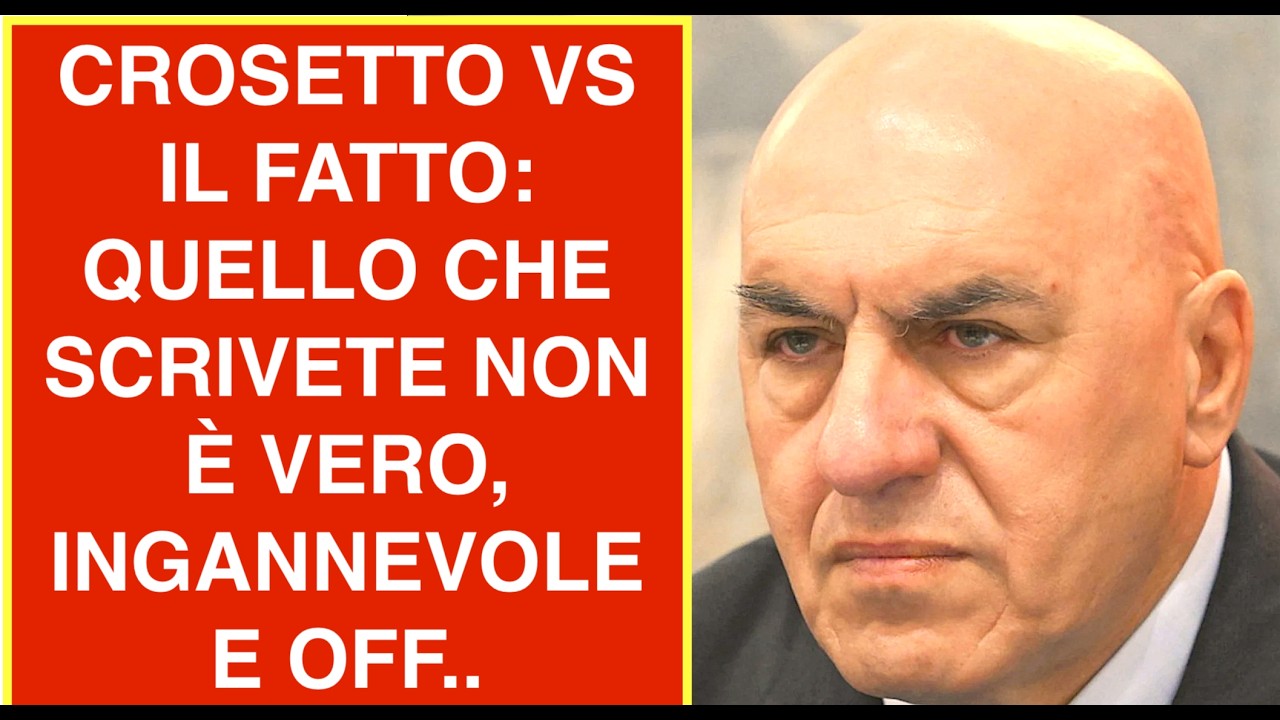 CROSETTO VS IL FATTO: QUELLO CHE SCRIVETE NON È VERO, INGANNEVOLE E OFF