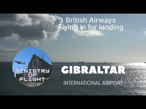 British Airways Flying over Alboran Sea to Land at Gibraltar