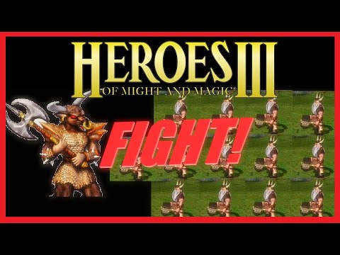 1 MINOTAUR KING vs 13 BATTLE DWARFS - Heroes of Might and Magic III HotA - With Sword and Fire