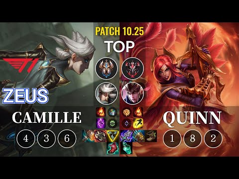 T1 Zeus Camille vs Quinn Top - KR Patch 10.25