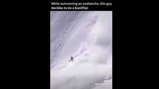 While running from an avalanche my man decides to hit a backflip #motivational #motivation  #skiing