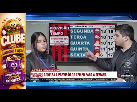 PREVISÃO DO TEMPO PARA ROSÁRIO DO SUL NESTA SEMANA
