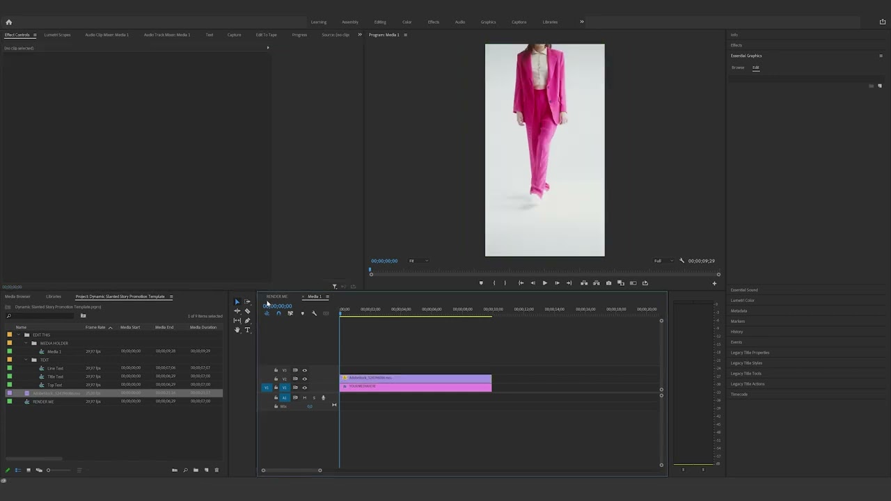 How to edit the Dynamic Slanted Story Promotion Template in Premiere Pro