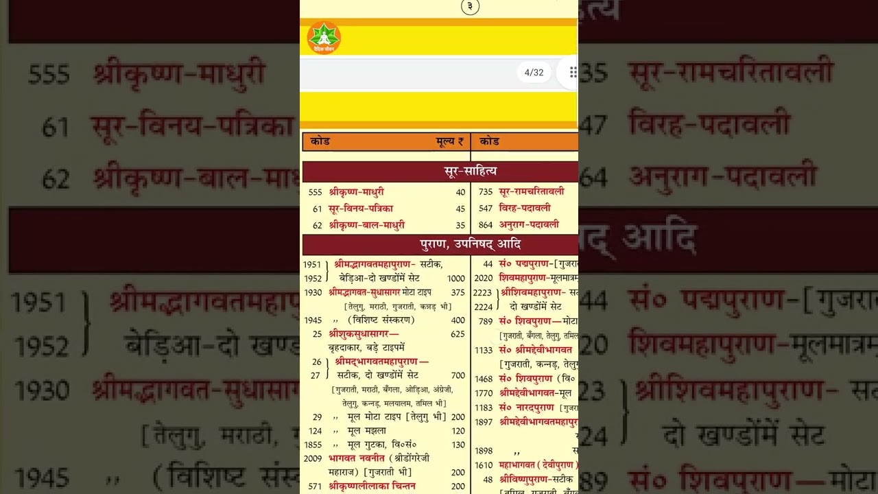 Watch video Geeta Press All Book List with Code गीता प्रेस की सभी पुस्तकों का लिस्ट Now Geeta Press All Book List with Code गीता प्रेस की सभी पुस्तकों का लिस्ट