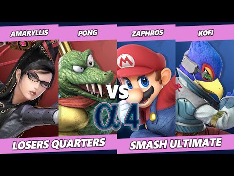 Alpha 4 Losers Quarters - Amaryllis & Pong Vs. Zaphros & Kofi - SSBU Ultimate Tournament