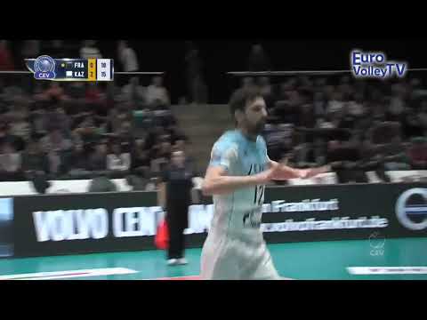 #CLVolleyM United Volleys Frankfurt vs Zenit Kazan -  winning spike from Ngapeth