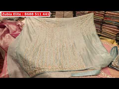 Hyderabad Ceva Tissue Zardosi Work Suits | Partywear Designer Work Ladies Suits Charminar Shopping