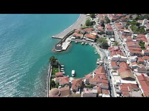 Nafpaktos port aerial view 2024