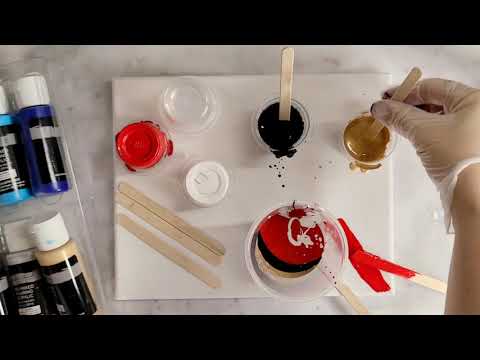Testing Masters Touch Pouring Paint - video 2 - flip cup with cell medium