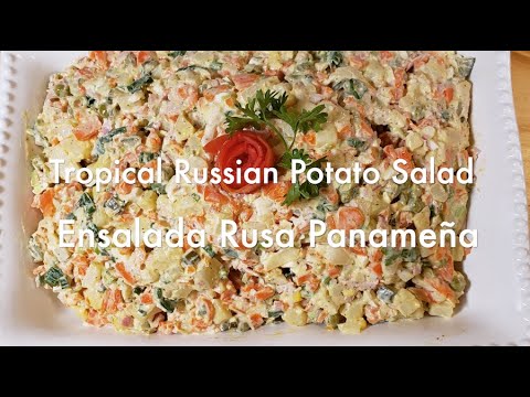 Tropical Russian Potato Salad- Ensalada Rusa Panameña