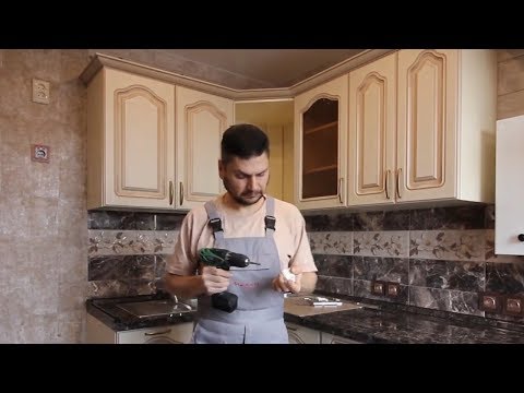 Установка механизма kessebohmer для верхних угловых шкафов