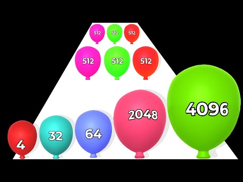 BALLOONS 2048 : Level Up Balloon - ASMR Gameplay + Reach (4096)