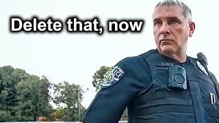 Dumb Cop Realizes He Can't Make Up Laws…