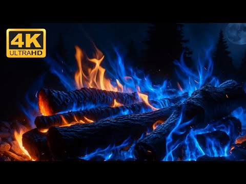 🔥 FIREPLACE DEEP CALM with SMOLDERING LOGS and FAINT WOOD CRACKLING for PEACEFUL HOLIDAY SEASON