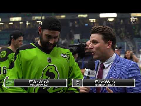 Kyle Rubisch of the Saskatchewan Rush after 2018 NLL Cup victory