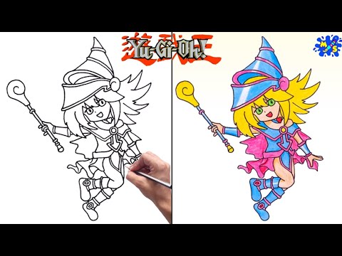 How to Draw Dark Magician Girl from Yugioh || Simple...