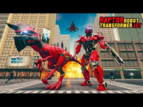 Raptor Robot Games: Drone Robot Speed Hero~Raptor Robot Transformar Jet Simulator Android Gameplay.