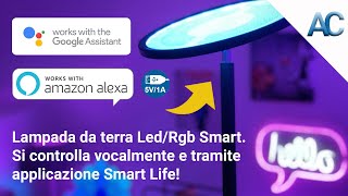 Lampada da terra Led/Rgb Smart. Si controlla vocalmente e tramite applicazione Smart Life!