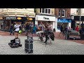 Live European Music On A Street With Cobble Stones