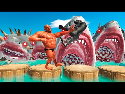 MEGALODON ATTACKS THE WATER BRIDGE | Animal Revolt Battle Simulator