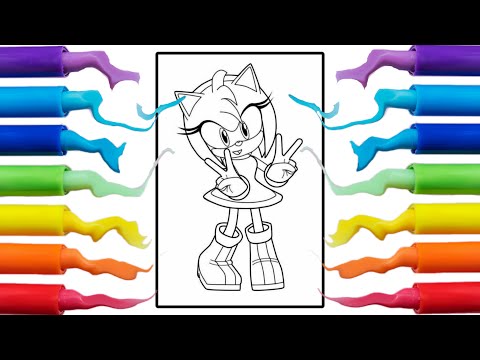 Amy Rose from Sonic the Hedgehog |  coloring page | coloring pages | ‏coloração