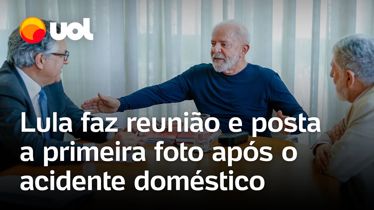 Lula posta primeira foto após acidente doméstico e aparece em reunião com ministros; veja