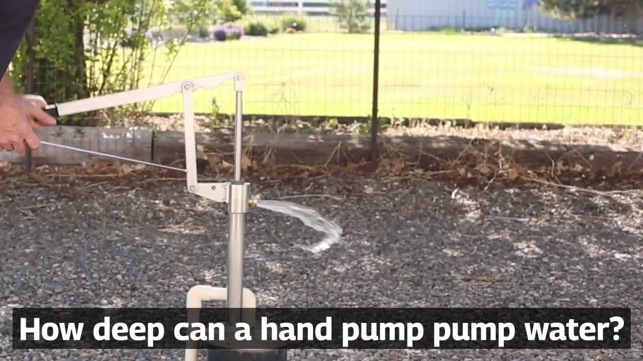 How deep can a hand pump pump water?